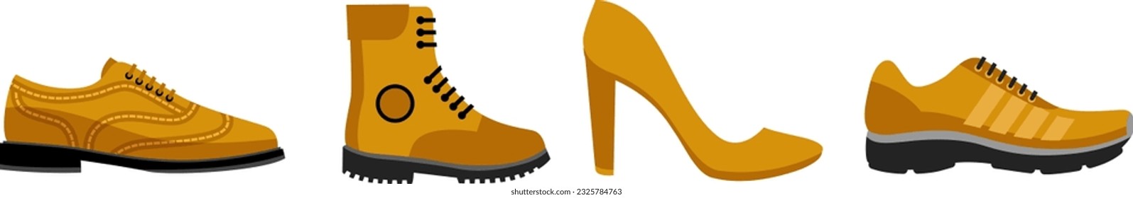 Male and Female Shoes Vectorel Drawing 