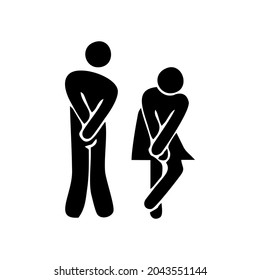 
Male and female shy human vector illustration, design for toilets and toilet logos