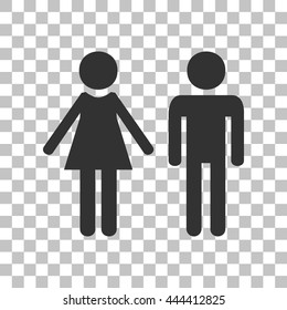 Male and female sign. Dark gray icon on transparent background.