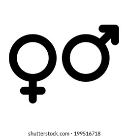 Male And Female Sign. Gender Symbol Isolated On White Background