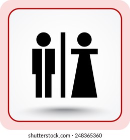 Male and Female sign icon, vector illustration. Flat design style