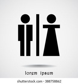 Male and Female sign icon, vector illustration. Flat design style