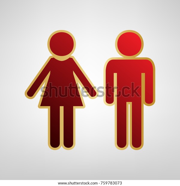 Male Female Sign Vector Red Icon Stock Vector Royalty Free 759783073