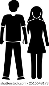 male and female silhouette in casual clothes