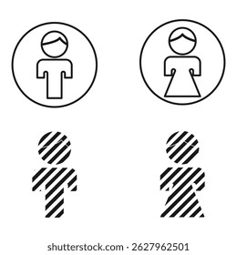 male and female silhouette icon , Toilet sign. WC sign. Vector illustration