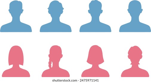 Male and female silhouette material