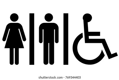 Male and Female Standard Symbol Toilet Sign