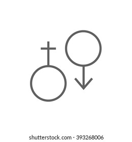 Male And Female Symbol Line Icon.