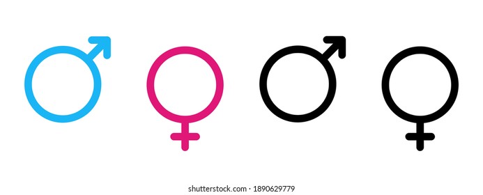 Male Female Symbol Set Gender Icon Stock Vector Royalty Free 1890629779 Shutterstock