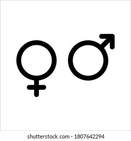 Male and female symbol set on white background