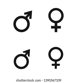 Male And Female Symbol Set . Vector Illustration 