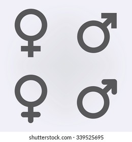 Мужской и женский набор символов. Векторная иллюстрация