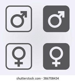 Male and female symbol set . Vector illustration