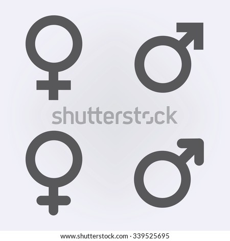 Male and female symbol set . Vector illustration