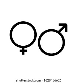 Male and Female symbol vector sign isolated on white background illustration for graphic and web design.