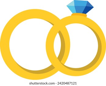 male and female symbol wedding ring icon vector
