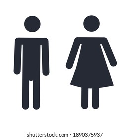 male and female symbols, black and white, flat minimalist design.