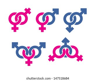 Male Female Symbols Combination Stock Vector (Royalty Free) 147518684 ...