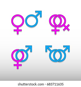 Male Female Symbols Combination Stock Vector (royalty Free) 683711635 