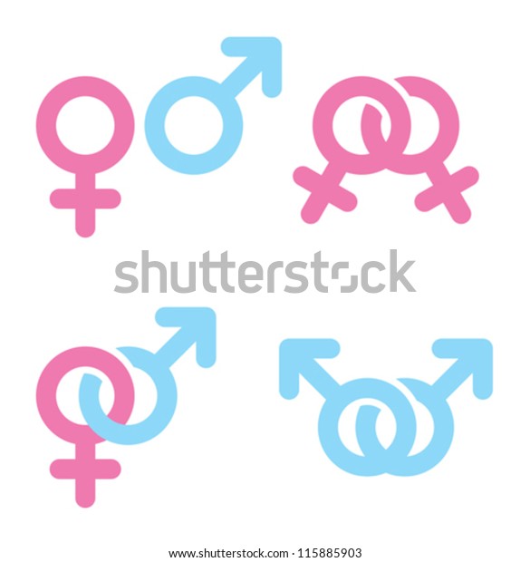 Male Female Symbols Combination Stock Vector Royalty Free 115885903