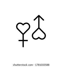 Male, female, symbols icon. Simple line, outline vector elements of marriage icons for ui and ux, website or mobile application