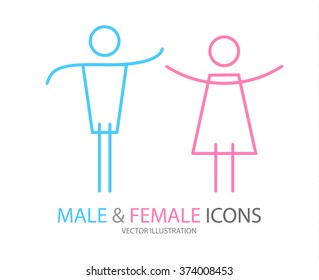 Male & Female Symbols. Vector illustration