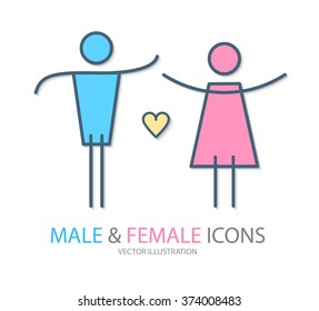 Male & Female Symbols. Vector illustration
