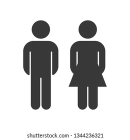 Male and female toilet icon logo