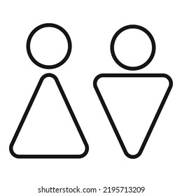 Male female toilet icon outline vector. Wc restroom. Public room