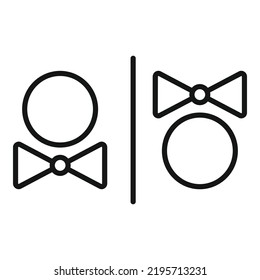 Male female toilet icon outline vector. Public door. Bathroom people