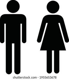 Male and female toilet image from vector archive