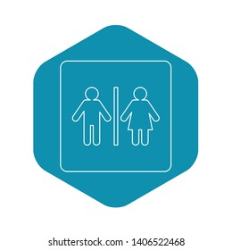 Male and female toilet sign icon in outline style isolated vector illustration