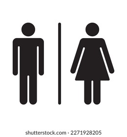 Male and female toilet sign icon, restroom sign icon isolated vector illustration on white background.