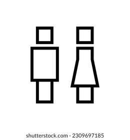 Male and female toilet signs. 