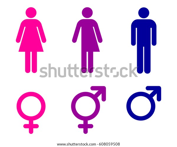 Male Female Transgender Unisex Symbols Toilet Stock Vector Royalty