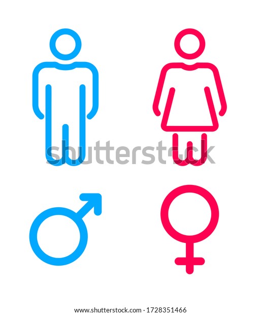 男性と女性のユーザーアバター 男女の記号 紳士と女性のトイレアイコンセット 性別のベクター画像アイコン のベクター画像素材 ロイヤリティフリー