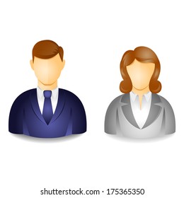 Male and female user icons. Vector