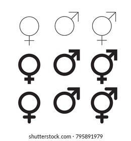 Male Female Vector Icon Isolated Gender Stock Vector (Royalty Free ...