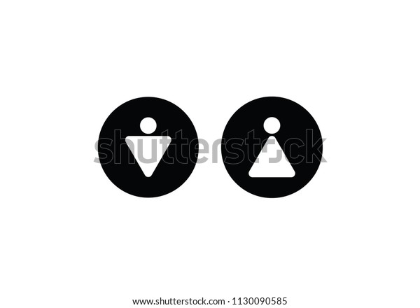 Male Female Wc Sex Stickman Icon Stock Vector Royalty Free 1130090585 Shutterstock 