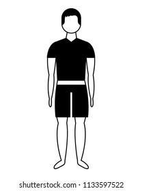 male figure character in short swimsuit