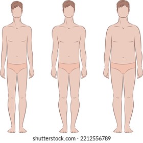 Simple cartoon blank body template. Adult and child figure outline