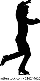 Male Figure Skater Black Silhouette