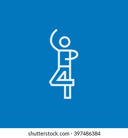 Male figure skater line icon.