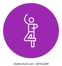 Male figure skater line icon.