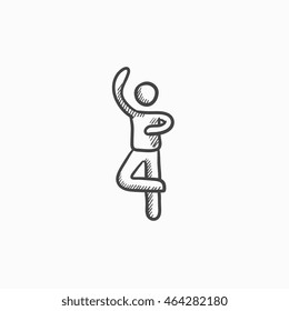 Male figure skater vector sketch icon isolated on background. Hand drawn Male figure skater icon. Male figure skater sketch icon for infographic, website or app.
