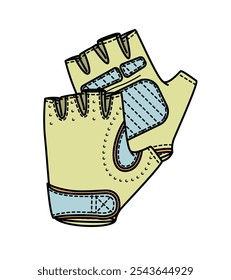 Guantes sin dedos masculinos, guantes de gimnasio de levantamiento de pesas Plantilla de maqueta de Vector.