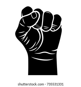 Male fist vector illustration. Fist held in protest. Revolt symbol