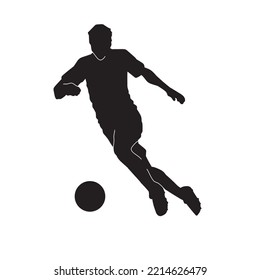 Male football athlete vector. soccer player silhouette