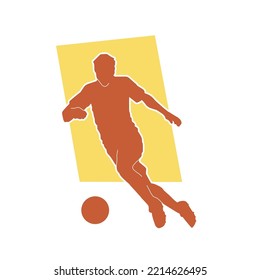 Male football athlete vector. soccer player silhouette