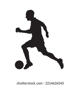 Male football athlete vector. soccer player silhouette